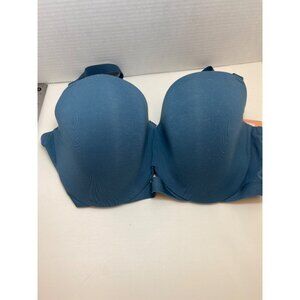 ThirdLove 24/7 T-Shirt Bra 44C Pima Cotton/Nylon/Spandex Blue With Adjustable St
